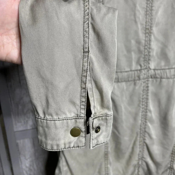 Hei Hei Womens Utility Jacket Open Front Mid Length Waist Drawstring Boho Size M - Picture 8 of 9